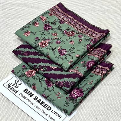 Bin Saeed lawn collection 2026