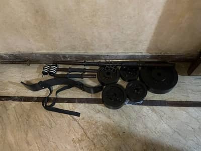 40kg total weight plates dumbell barbell rod armblaster