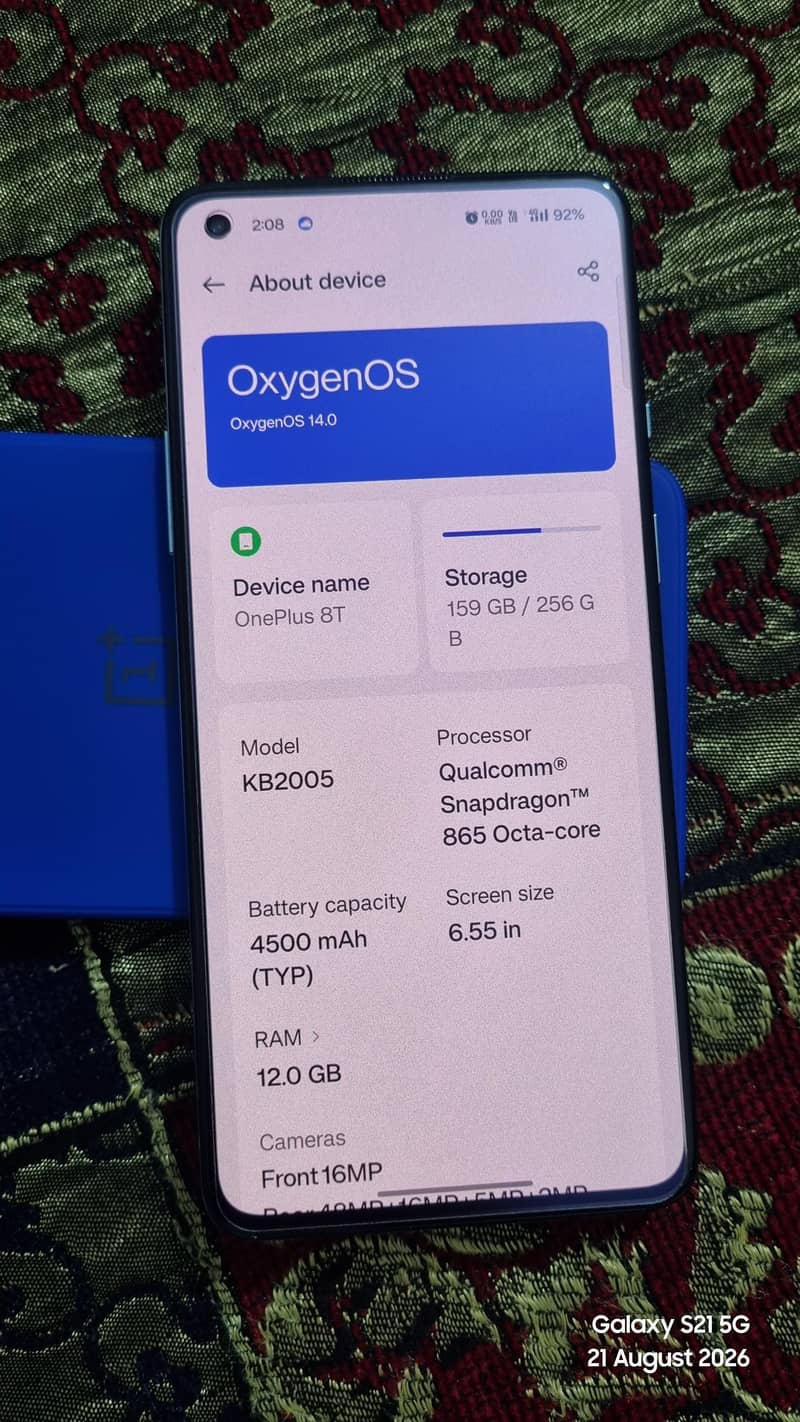 One plus 8T Original. 12