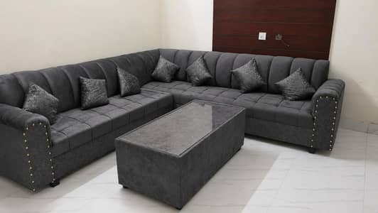 SOFA L SHAPE 7 SEATER WITH TABLE BRAND NEW 03281010987