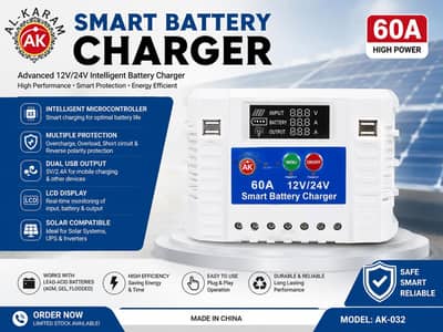 60A 12V/24V Smart Battery Charger