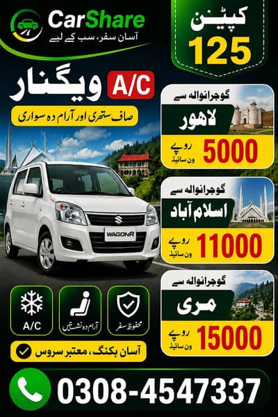 per day 6000 for long tour murree naran