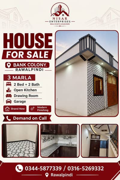 3 Marla House for sale near to Darbar choke Bank calony Just 48 Lakh