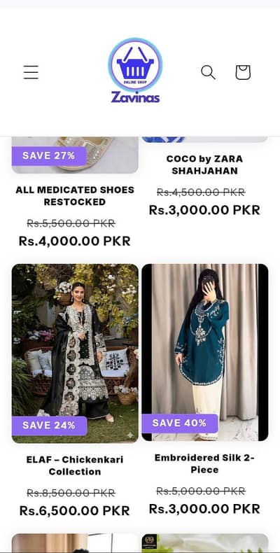 Website Sale – Zavinas Online Store