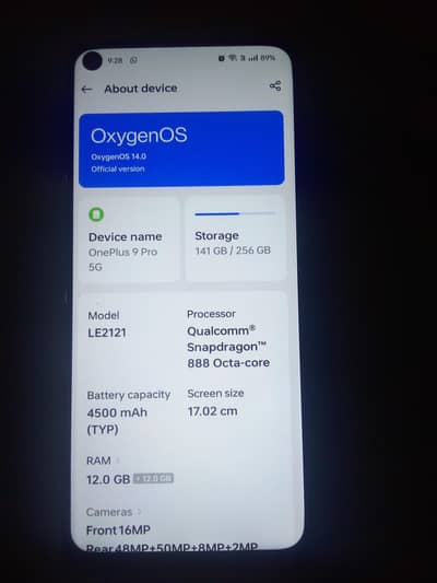 One Plus 9 Pro shop se liya ta