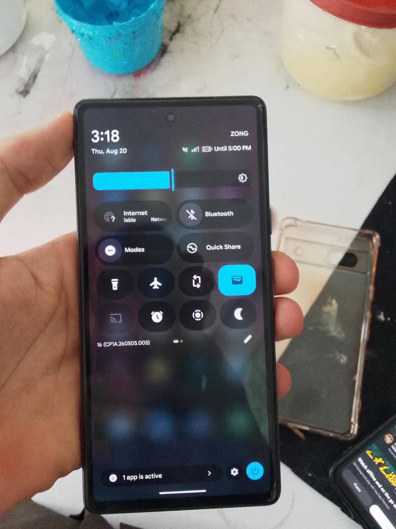 Google Pixel 7a with charge 0