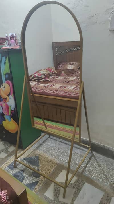Mirror with iron stand