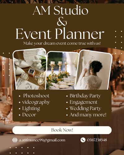 AM Studio & Event Planner, Video shoot, Photo Shoot, indoor/outdoor