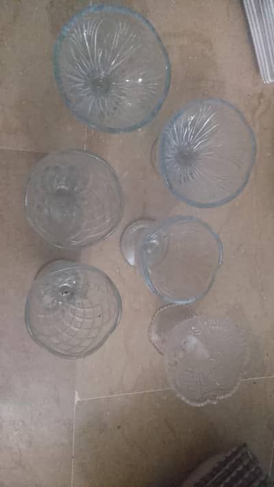 Crystal Glass Ice Cream Cups / Dessert Bowls (Unused