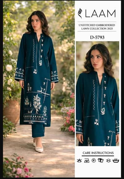 Mustard Embroidered 2PC Linen Suit - 3529 PKR COD