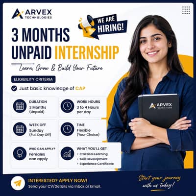 3 Months Unpaid Internship Opportunity