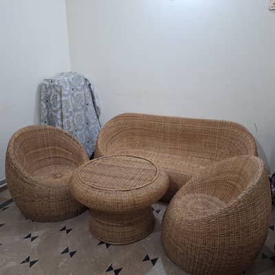 5-Seater Cane Sofa – Urgent Sale