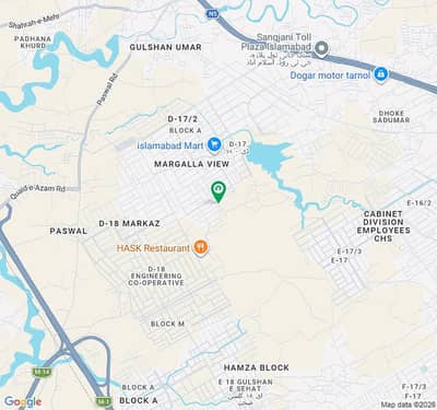 Plot For Sale 30x60 D17 Extionsan Margla View Housing Society Islamabad