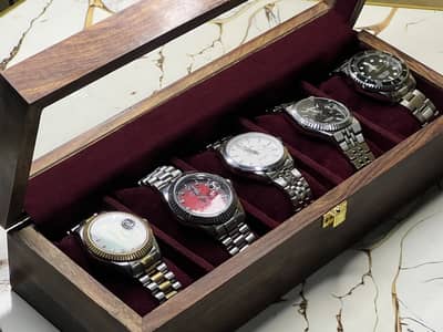 Premium 5 Slots Wooden watch box
