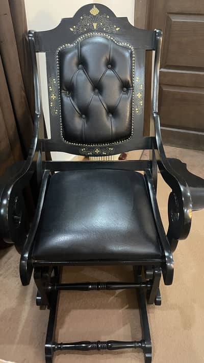 Solid Wooden Rocking Chair with Foot rest