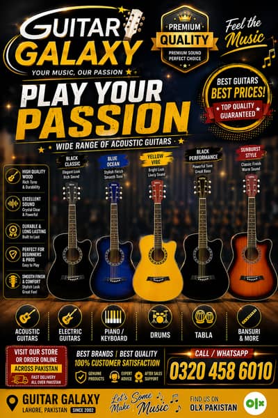 Acoustic Guitar, New Guitars. Guitar for Beginners, Guitar with Bag