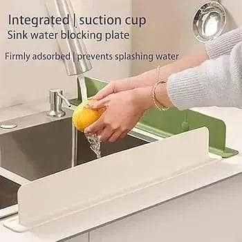 Silicone Sink Baffle Splash Guard Oil-Proof with Suction Cup Pool Water Baffle Plate Kitchen Supplies Waterproof Screen. . .