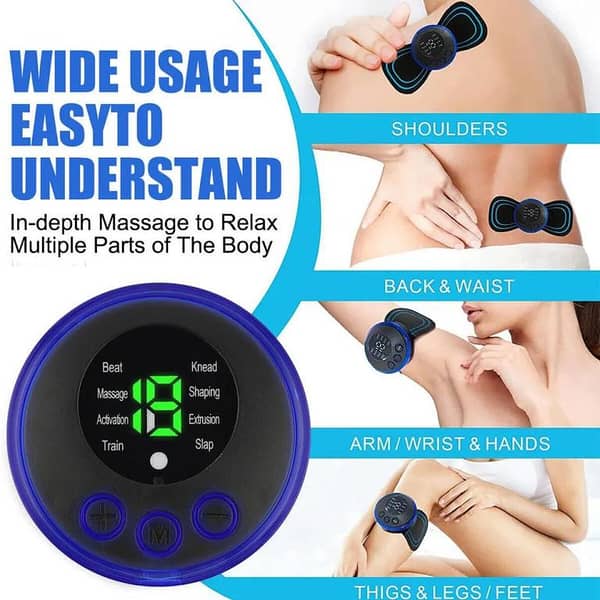 Pain Relief Portable Mini Electric Massager EMS Mini Body Massage Patch for Muscle Pain Relief-Neck,Arms,Back,Shoulder & All Body Pain Relief