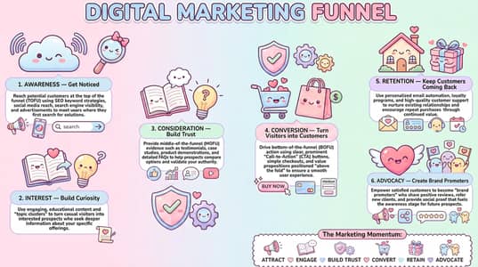 digital marketing funnel infographic