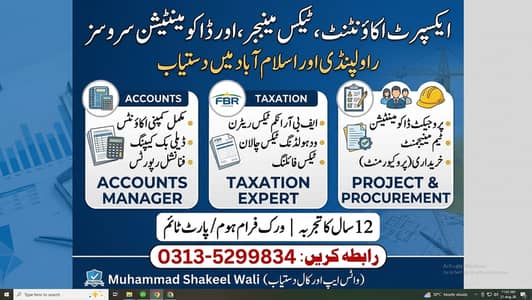 Expert Remote / Part-Time Accounts & Tax Manager (Rawalpindi / Islama