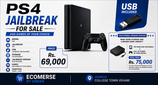 PS4 Jailbreak for sale | USB Included | Add Games of Your Choice