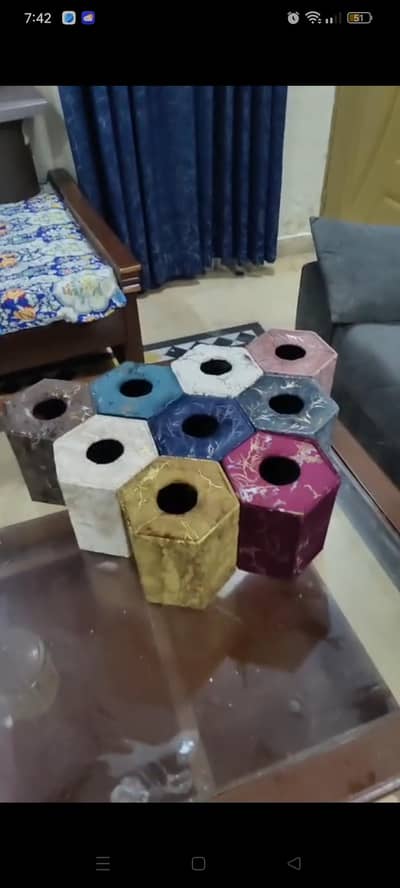 Tissue boxes.