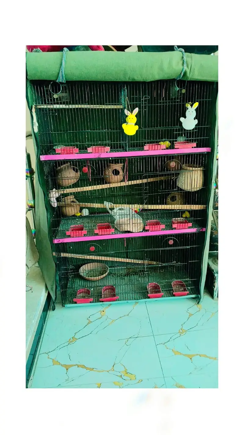 Birds cage 3 portion with fixed covering — photo 2