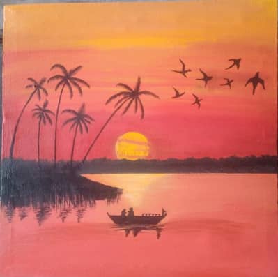 Beautiful and descent canvas acrylic color paintings