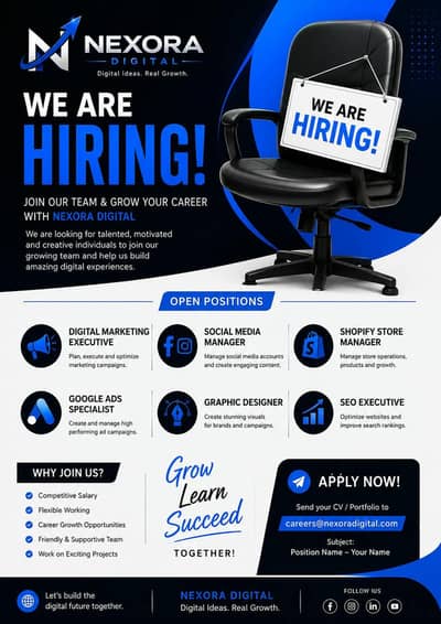  WE ARE HIRING! | NEXORA DIGITAL 