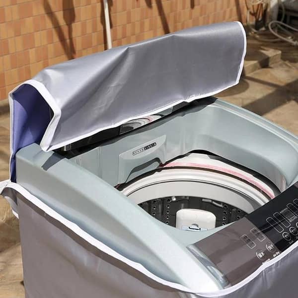 100% Waterproof Washing Machine Cover for Top Load 8–15 kg (Oxford Polyester) – UV, Dust & Rain Protection, Black
