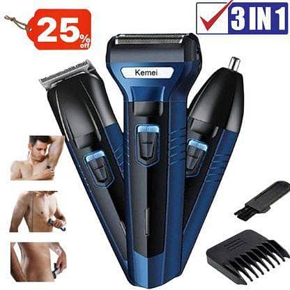 Original 3-in-1 Rechargeable Hair Clipper & Shaver with T9 Trimmer | Professional Beard Styling Trimmer | Cordless Grooming Machine for Men