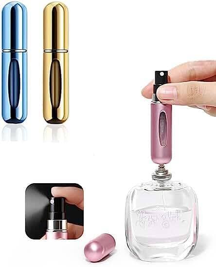 Mini Refillable Perfume Atomizer Spray Bottle 5ML | Portable Leak-Proof Travel Perfume Bottle | Fine Mist Reusable Spray Pump | Pocket Perfume Dispenser | Refillable Fragrance Container for Men & Women | Lightweight Cosmetic Travel Accessory