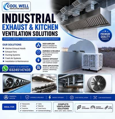 Commercial Kitchen Hood | Industrial Exhaust Fan | Air Ducting System