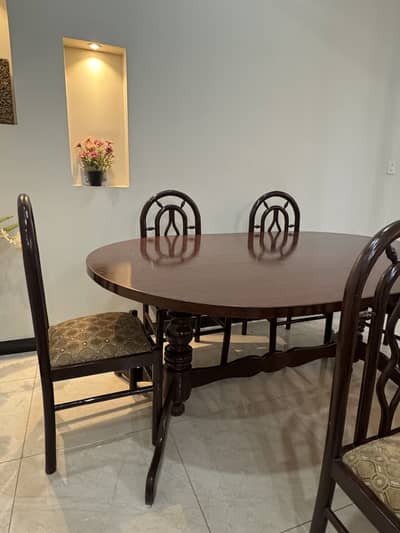 Solid sheesham(Indian rosewood) dining table and 6 chairs