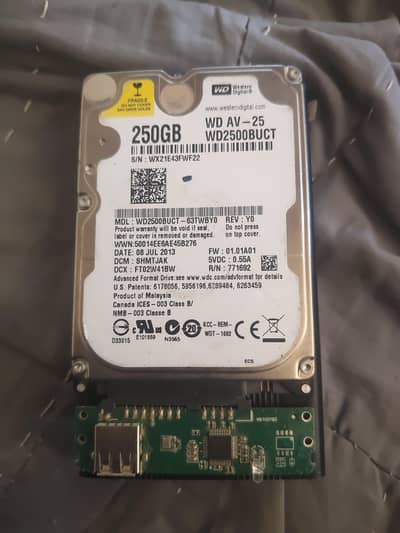 sata 250gb storage not working condition