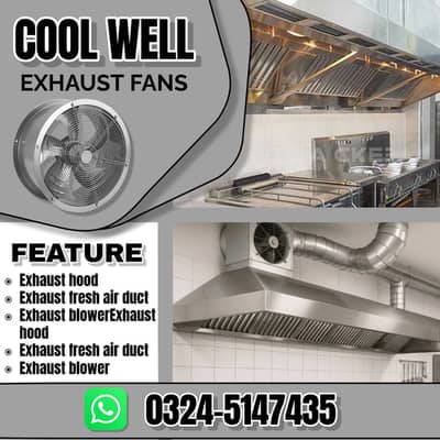 Industrial Exhaust Fan | Commercial Kitchen Hood | Factory Ventilatio