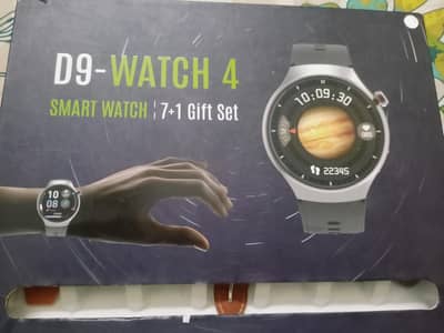 D9 Smart watch round dail Watch 4 with 7straps