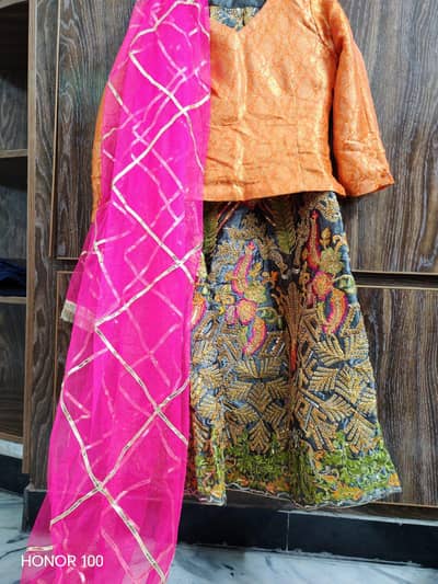 `3-Piece Wedding Lehenga Choli Set - Excellent Condition`