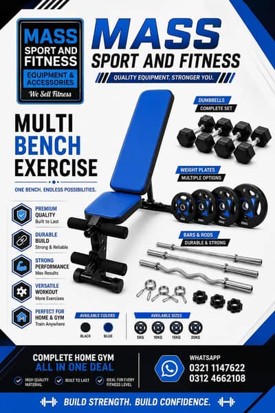 Dumbbell / Weight plates / Kettle Bell / Rods / Home gym / walking pad