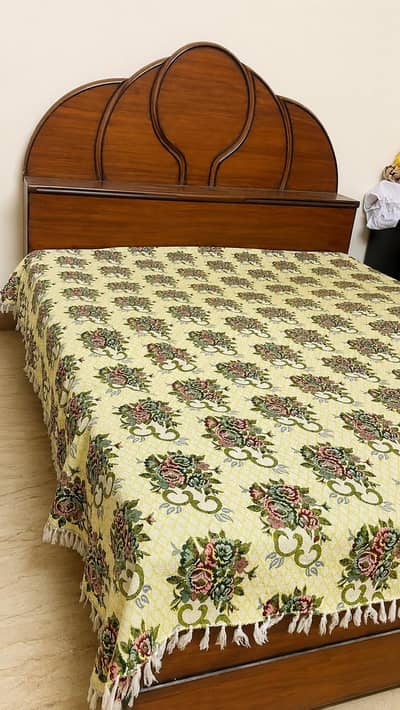 Wooden Double Bed with Mattress & Storage – Excellent Condition