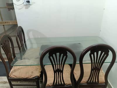 6 seater wooden dining table