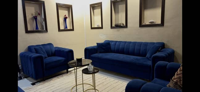 7 Seater Modern Royal Blue Sofa for Sale