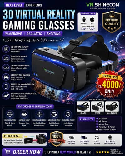 VR Shinecon G06A 3D Virtual Reality Gaming Glasses 