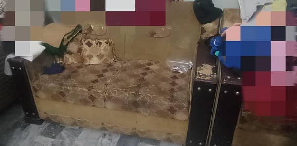 06 seater Sofa set + sofa cum bed + 2 single wooden sofa chairs