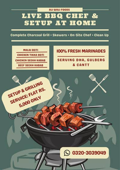 Live BBQ Catering & Chef at Home - DHA & Lahore