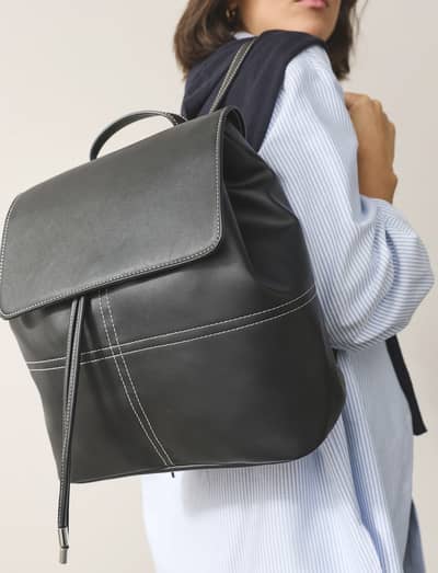 NEXT black front stitch backpack