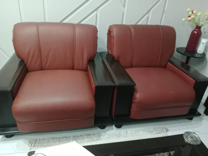 Maroon Leather Sofa 1