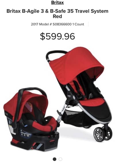 Imported Britax B-Free Stroller Prem Car Seat Combo