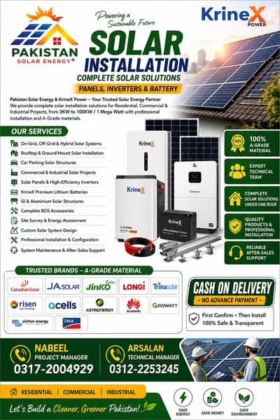 Solar Installation Complete Solar Solutions Panels,Inverters & Batter