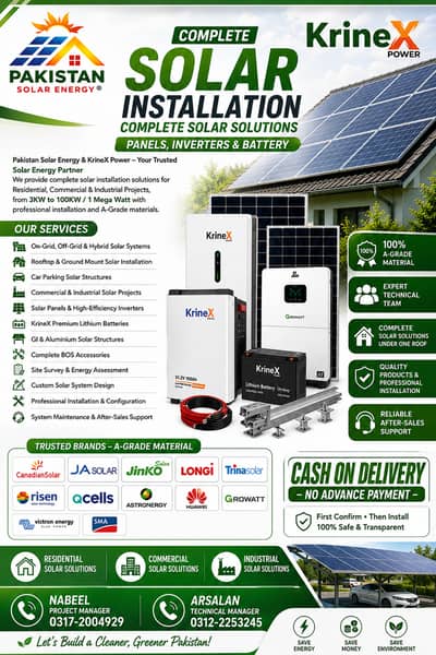 Solar Installation Complete Solar Solutions Panels,Inverters & Batter